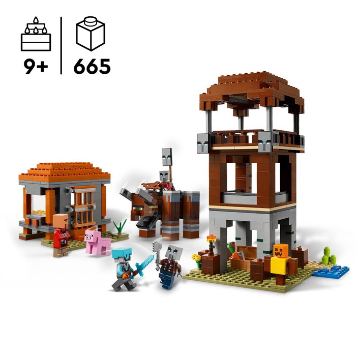 LEGO Minecraft El Puesto de Avanzada de los Saqueadores y el Devastador