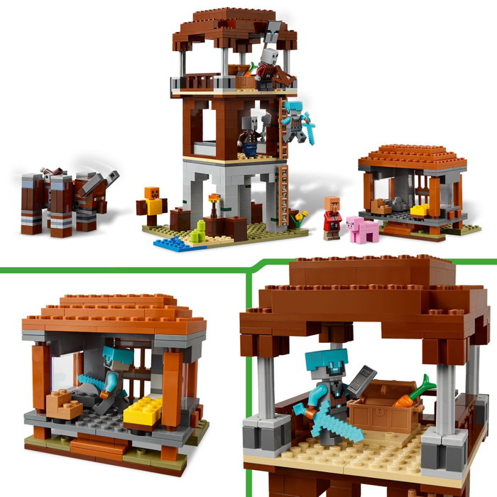 LEGO Minecraft El Puesto de Avanzada de los Saqueadores y el Devastador