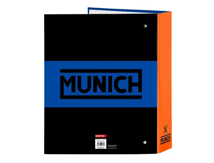 Safta Carpeta de 4 Anillas Munich Submarine Lomo Ancho Azul Eléctrico