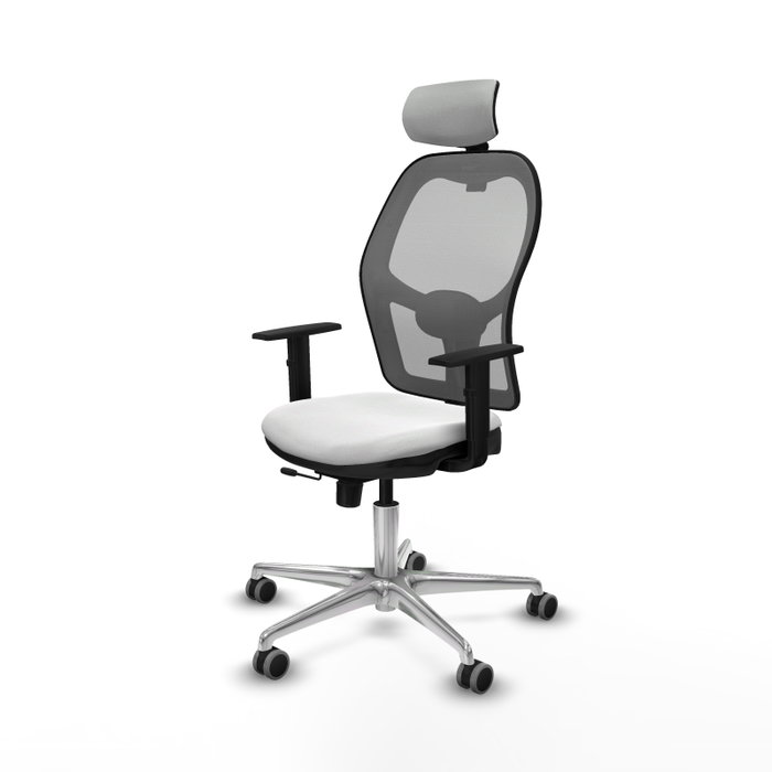 PIQUERAS Y CRESPO Silla de oficina Jorquera con mecanismo Sincro/Traslack, Blanco y Gris