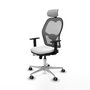 PIQUERAS Y CRESPO Silla de oficina Jorquera con mecanismo Sincro/Traslack, Blanco y Gris