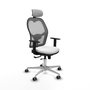 PIQUERAS Y CRESPO Silla de oficina Jorquera con mecanismo Sincro/Traslack, Blanco y Gris