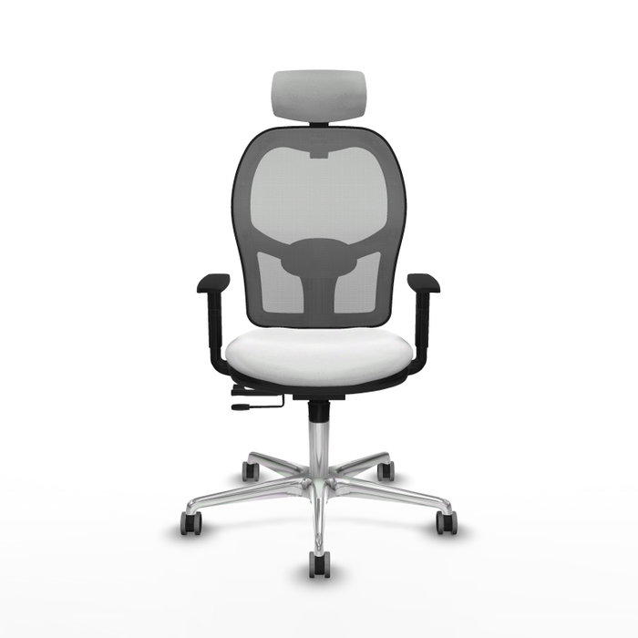 PIQUERAS Y CRESPO Silla de oficina Jorquera con mecanismo Sincro/Traslack, Blanco y Gris
