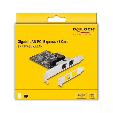 DeLOCK Tarjeta de Red PCI Express 2 Puertos Gigabit LAN RTL8111, Plata, para PC DeLOCK Tarjeta de Red PCI Express 2 Puertos Gigabit LAN RTL8111, Plata, para PC