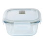 San Ignacio Fiambrera Experto Cuadrada 320 ml de Vidrio Borosilicato Apto Horno Microondas Congelador Lavavajillas Hermética con Válvula Tapa Verde 12 x 12 x 9 cm