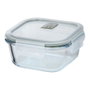 San Ignacio Fiambrera Experto Cuadrada 320 ml de Vidrio Borosilicato Apto Horno Microondas Congelador Lavavajillas Hermética con Válvula Tapa Verde 12 x 12 x 9 cm