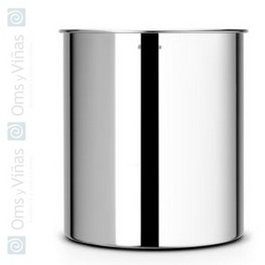 Papelera cilíndrica 7L de acero inoxidable brillante