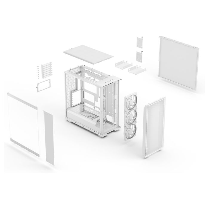 Fractal Design Epoch XL TG RGB White Clear Midi Torre PC ATX, Micro ATX, ITX, EATX, Acero, Ventana Lateral, Iluminación Multi Color