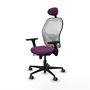 PIQUERAS Y CRESPO Silla de oficina Jorquera con mecanismo Sincro/Traslack, Morado y Blanco