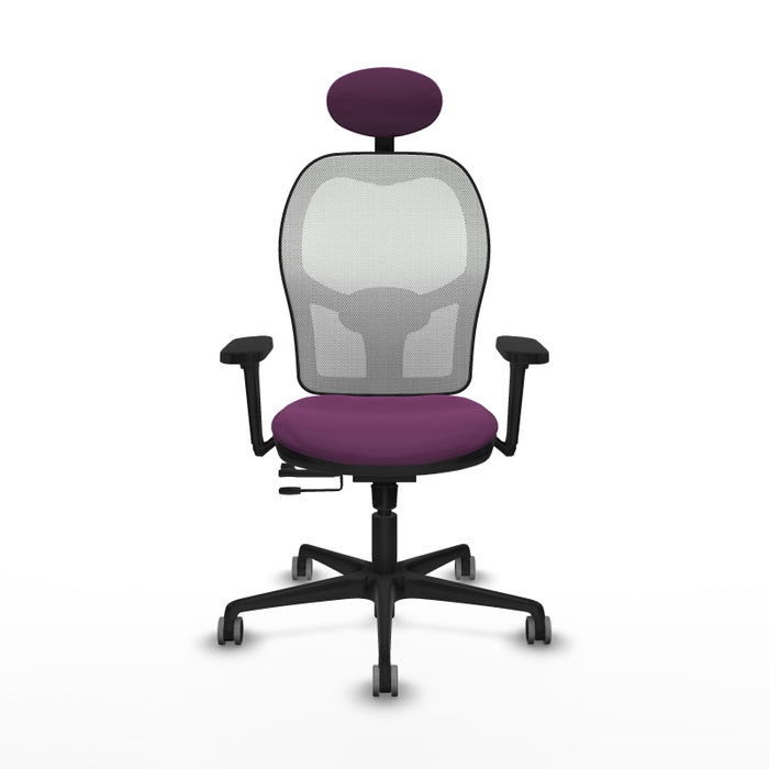 PIQUERAS Y CRESPO Silla de oficina Jorquera con mecanismo Sincro/Traslack, Morado y Blanco