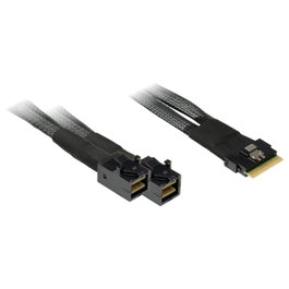 Inter-Tech SFF-8654 8i a 2x SFF-8643 0,75m Negro