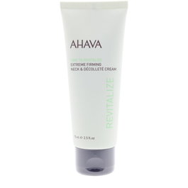 Ahava Crema Firmeza Extrema Cuello y Escote con Ácido Hialurónico 75 ml - Antiarrugas, Reafirmante e Hidratante con Minerales Mar Muerto