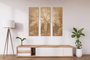 DKD Home Decor Set de 3 Cuadros Grabados de Palmera en Pino