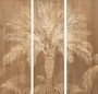 DKD Home Decor Set de 3 Cuadros Grabados de Palmera en Pino