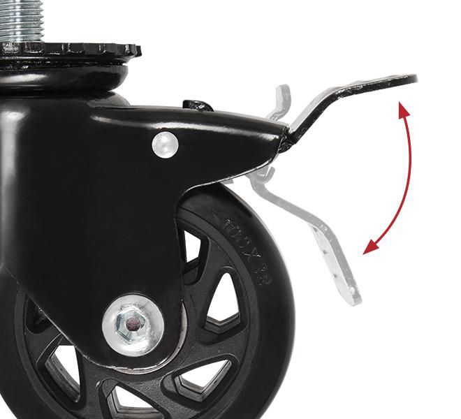 B-Tech BT8380-CASTORS Ruedas con Freno Antihuellas de Goma de 4 pulgadas para Soportes System X (Par)