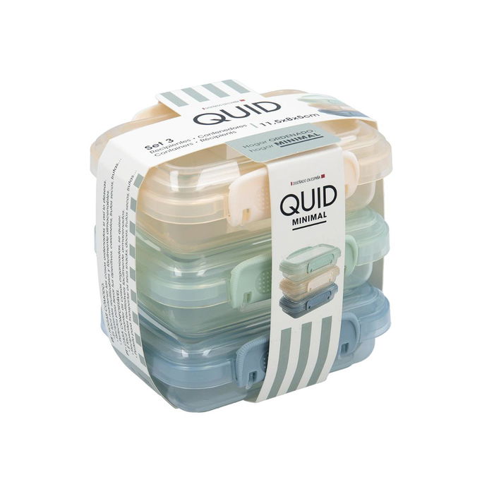 Set 3 Recipientes Herméticos Plástico Minimal Quid 11,5x8x5 cm Set 3 Recipientes Herméticos Plástico Minimal Quid 11,5x8x5 cm