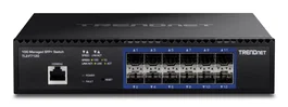 TRENDNET TL2-F7120 Switch de Red Gestionado 1U Rack con 12 Puertos SFP+ 10GbE, Full Duplex, SNMP, VLAN, Capacidad de Conmutación 240 Gbps, Color Negro