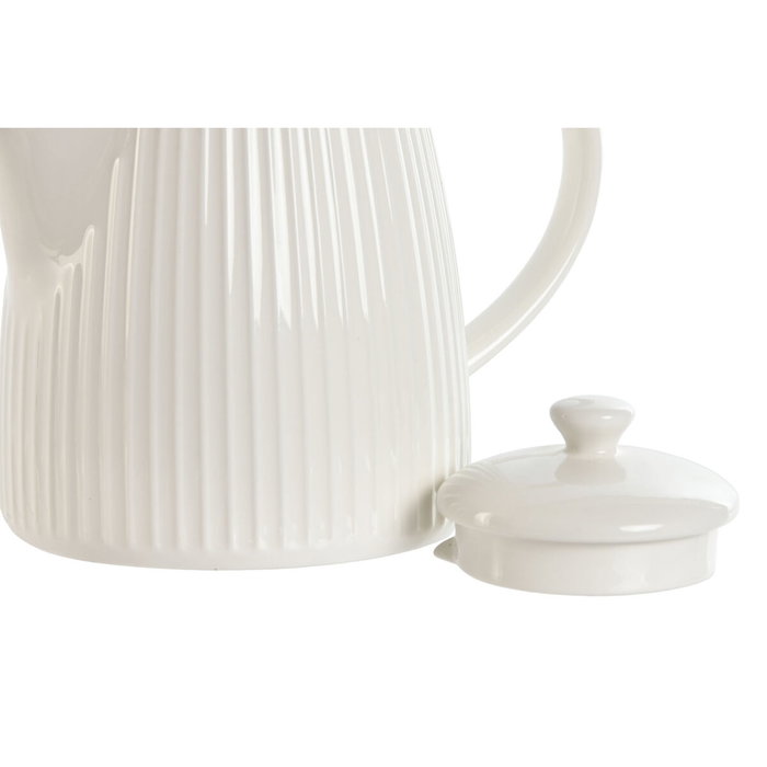 DKD Home Decor Tetera de Porcelana Blanca 1L