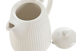 DKD Home Decor Tetera Carve loving 24 Blanco Porcelana 12 x 15 x 18.6 cm