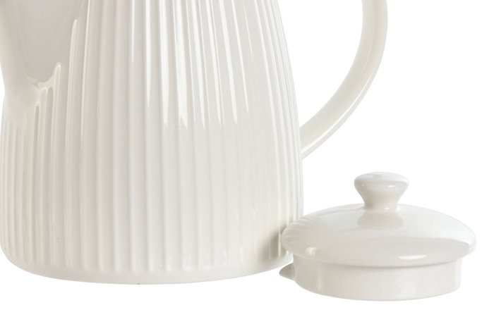 DKD Home Decor Tetera de Porcelana Blanca 1L