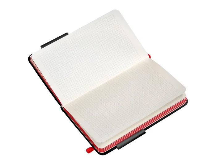Antartik Cuaderno A6 Tapa Dura Hojas Cuadriculadas Negro y Rojo 100 Hojas 80 gr FSC