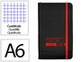 Antartik Cuaderno A6 Tapa Dura Hojas Cuadriculadas Negro y Rojo 100 Hojas 80 gr FSC