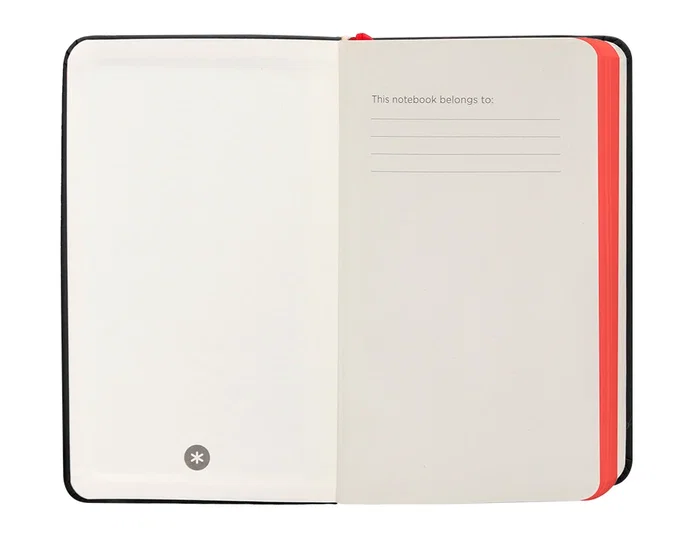 Antartik Cuaderno A6 Tapa Dura Hojas Cuadriculadas Negro y Rojo 100 Hojas 80 gr FSC