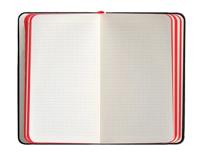 Antartik Cuaderno A6 Tapa Dura Hojas Cuadriculadas Negro y Rojo 100 Hojas 80 gr FSC