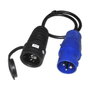 Edm Adaptador clavija cetac 2p+t a base schuko 16a
