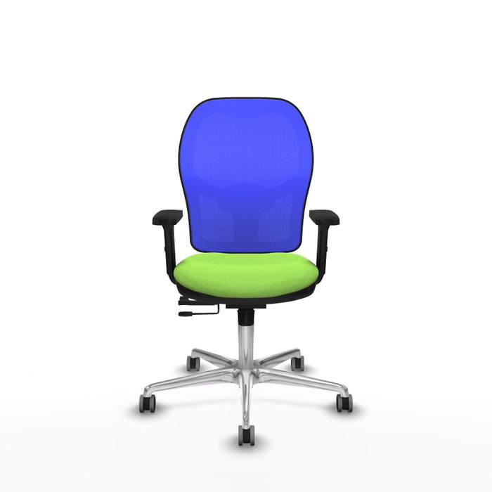 PIQUERAS Y CRESPO Silla de oficina Jorquera con mecanismo Sincro/Traslack, Pistacho y Azul