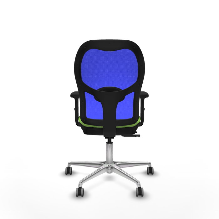 PIQUERAS Y CRESPO Silla de oficina Jorquera con mecanismo Sincro/Traslack, Pistacho y Azul