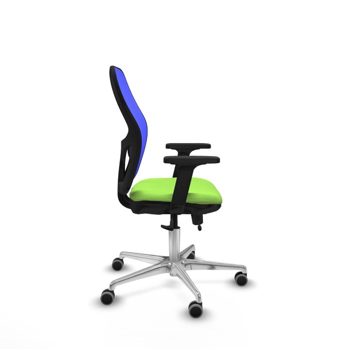 PIQUERAS Y CRESPO Silla de oficina Jorquera con mecanismo Sincro/Traslack, Pistacho y Azul