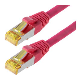 Helos Cable de red Patchkabel Cat.6a S/FTP 10m Magenta AWG 26/7