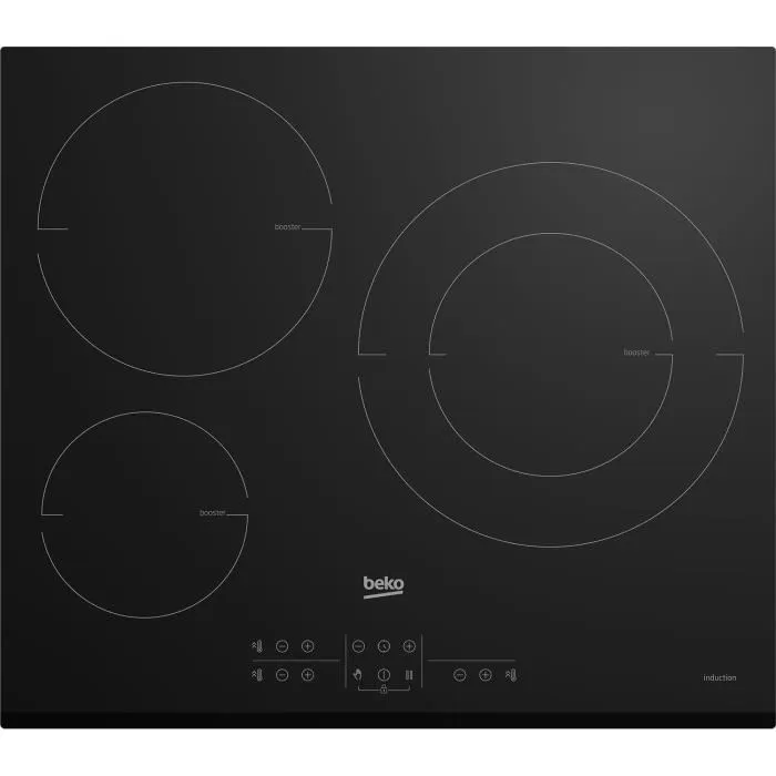 Beko Placa de Inducción HII63200MTB 3 fuegos 58x51 cm Beko Placa de Inducción HII63200MTB 3 fuegos 58x51 cm
