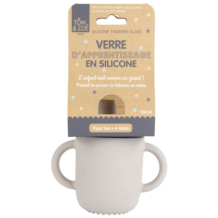 Tom et Zoe Vaso Aprendizaje Silicona Colección Puericultura Colores Surtidos Gris Amarillo Rosa Azul