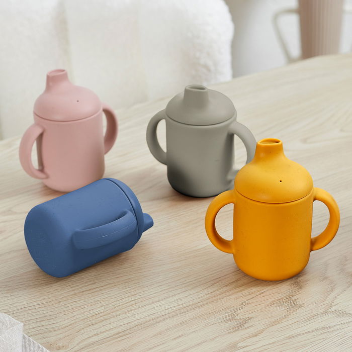 Tom et Zoe Vaso Aprendizaje Silicona Colección Puericultura Colores Surtidos Gris Amarillo Rosa Azul