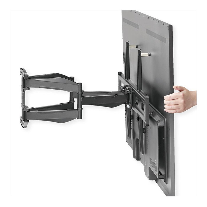 VALUE 17.99.1211 Soporte TV Pared Giratorio Inclinable 37 a 80 Pulgadas hasta 45 Kg Negro para VESA 200x200-400x400 mm