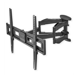 VALUE 17.99.1211 Soporte TV Pared Giratorio Inclinable 37 a 80 Pulgadas hasta 45 Kg Negro para VESA 200x200-400x400 mm