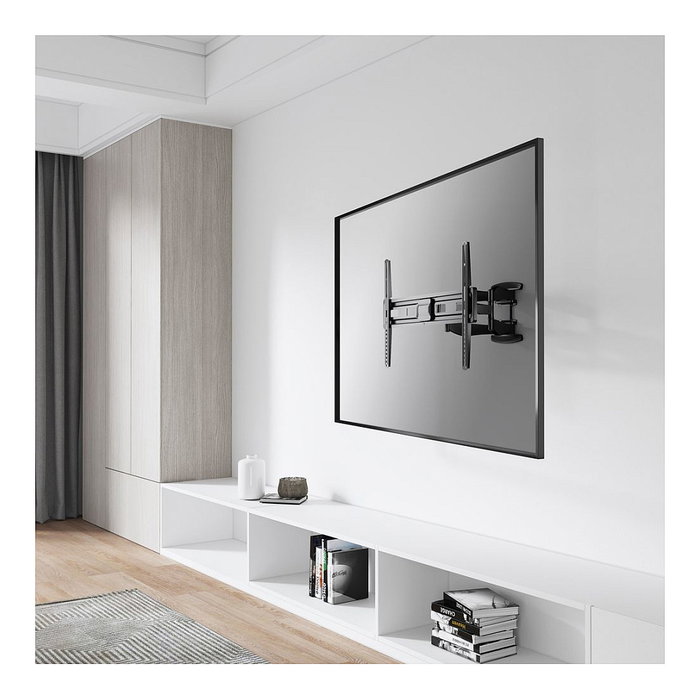 VALUE 17.99.1211 Soporte TV Pared Giratorio Inclinable 37 a 80 Pulgadas hasta 45 Kg Negro para VESA 200x200-400x400 mm