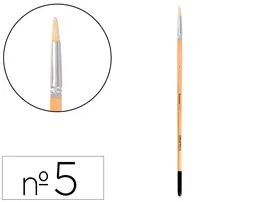 Liderpapel Pincel Nº 5 Punta Redonda para Oleo y Acrilica de Pelo de Cerda Certificado FSC