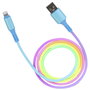 Be Mix Cable Iphone Autorizado USB 1 metro, Compatible con iPhone, iPod, iPad, Diseño Arcoíris, Cable con Funda de Tela Trenzada