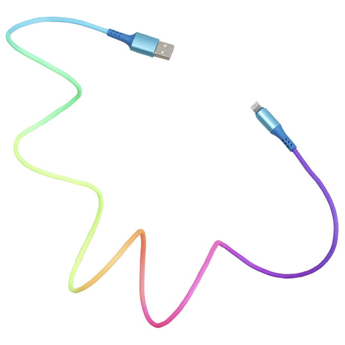 Be Mix Cable Iphone Autorizado USB 1 metro, Compatible con iPhone, iPod, iPad, Diseño Arcoíris, Cable con Funda de Tela Trenzada Be Mix Cable Iphone Autorizado USB 1 metro, Compatible con iPhone, iPod, iPad, Diseño Arcoíris, Cable con Funda de Tela Trenzada