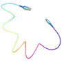 Be Mix Cable Iphone Autorizado USB 1 metro, Compatible con iPhone, iPod, iPad, Diseño Arcoíris, Cable con Funda de Tela Trenzada
