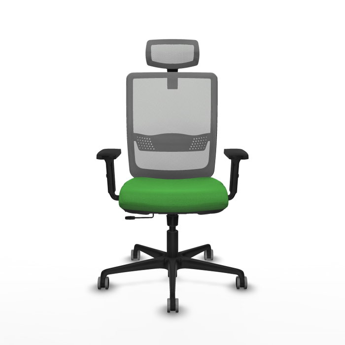PIQUERAS Y CRESPO Silla de oficina Haches con mecanismo Sincro/Traslack, Verde y Gris