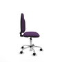 Silla de oficina Algarra con mecanismo Contacto permanente básico tapizada con Tela color Morado. Equipada con Base cromada, Sin brazos y Ruedas de nailon 50 mm