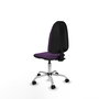 Silla de oficina Algarra con mecanismo Contacto permanente básico tapizada con Tela color Morado. Equipada con Base cromada, Sin brazos y Ruedas de nailon 50 mm