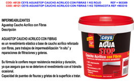 CEYS Aguastop Caucho Acrílico con Fibras Rojo 1 kg