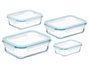 Vivalto Set de 4 Fiambreras Rectangulares de Borosilicato