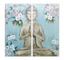 DKD Home Decor Set de 2 Lienzos Buda Pintado a Mano 140x140 cm