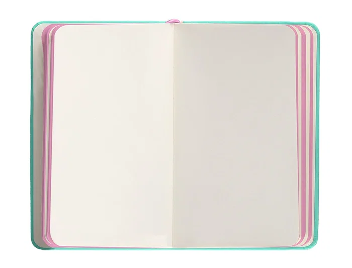 Antartik Cuaderno A6 Tapa Dura Hojas Rayas Rosa y Turquesa 100 Hojas 80gr FSC Gomilla